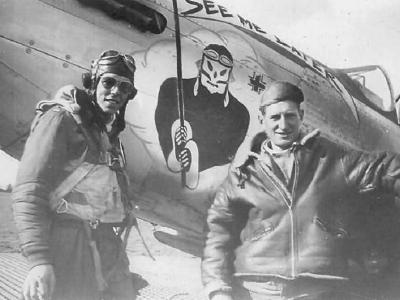 1Lt Wilbur Eaton 4th Fighter Group By P-51D Mustang See Me Later Nose Art