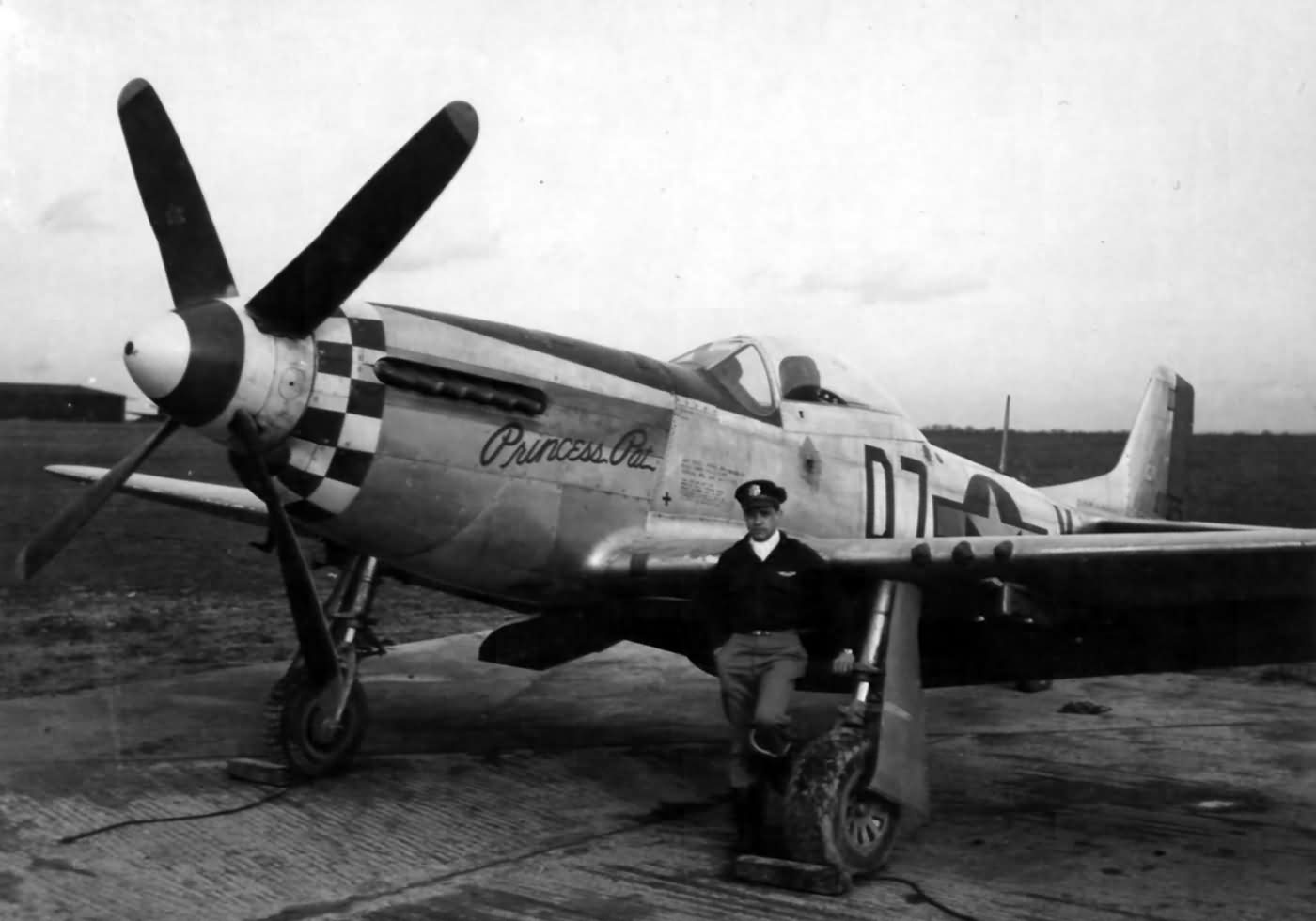 1lt Phillip Petitt of the 503rd FS 339th FG and P-51D Mustang 44-11325 Code D7-K