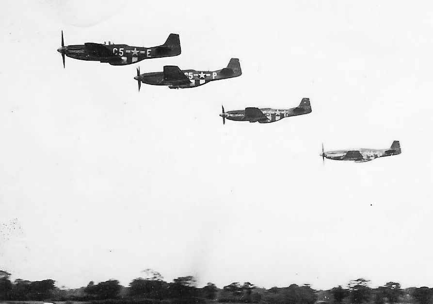 357th Fighter Group P-51 Mustangs In Flight