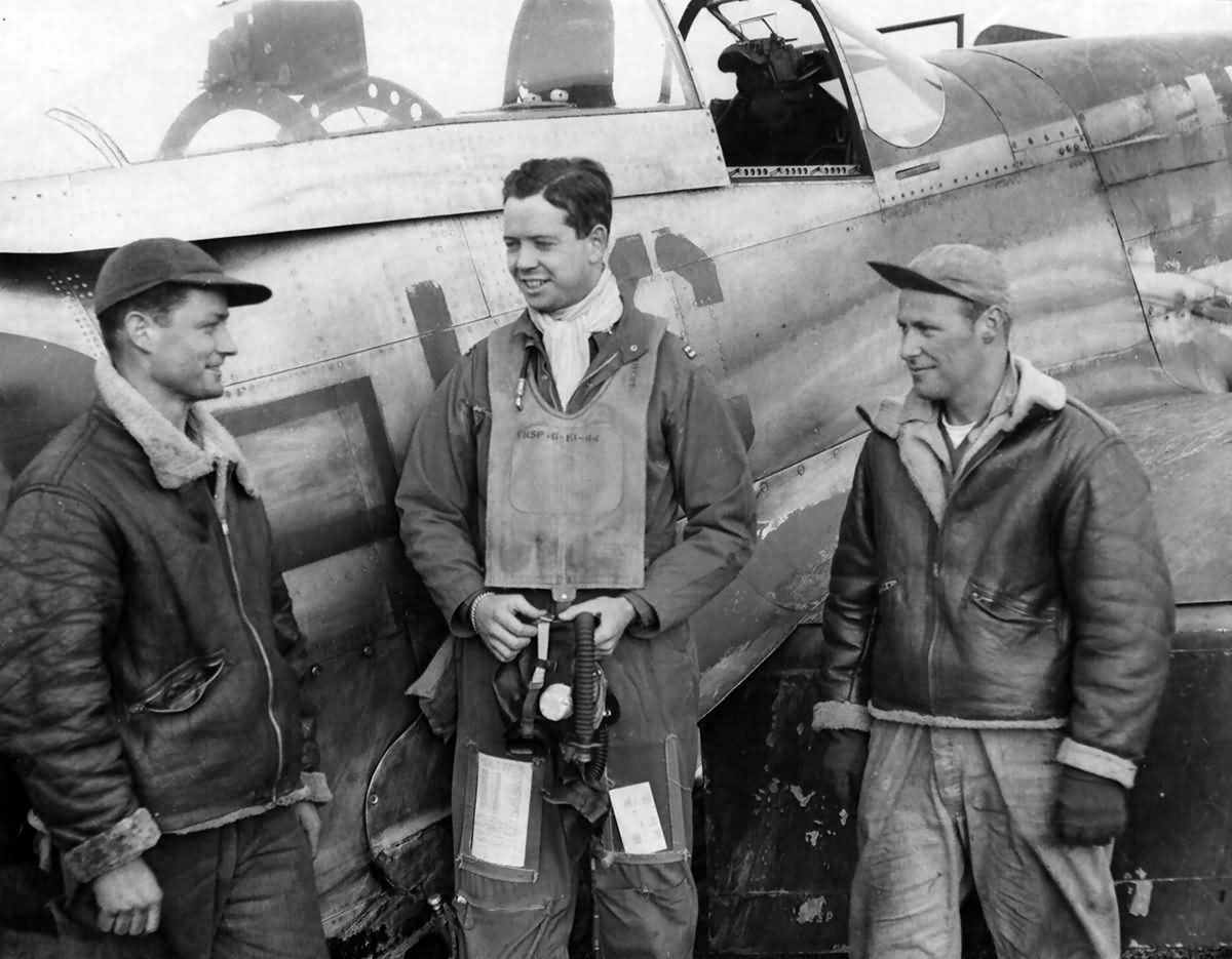 Capt James H Herbert of the 77th FS 20th FG With His Ground Crew
