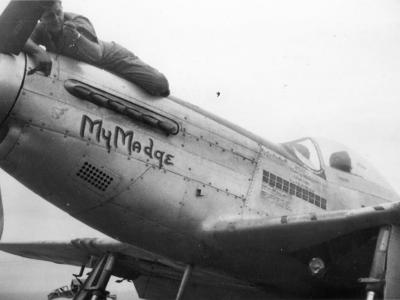 Capt Marcott 506th Fighter Group On P-51D Mustang My Madge Nose Art