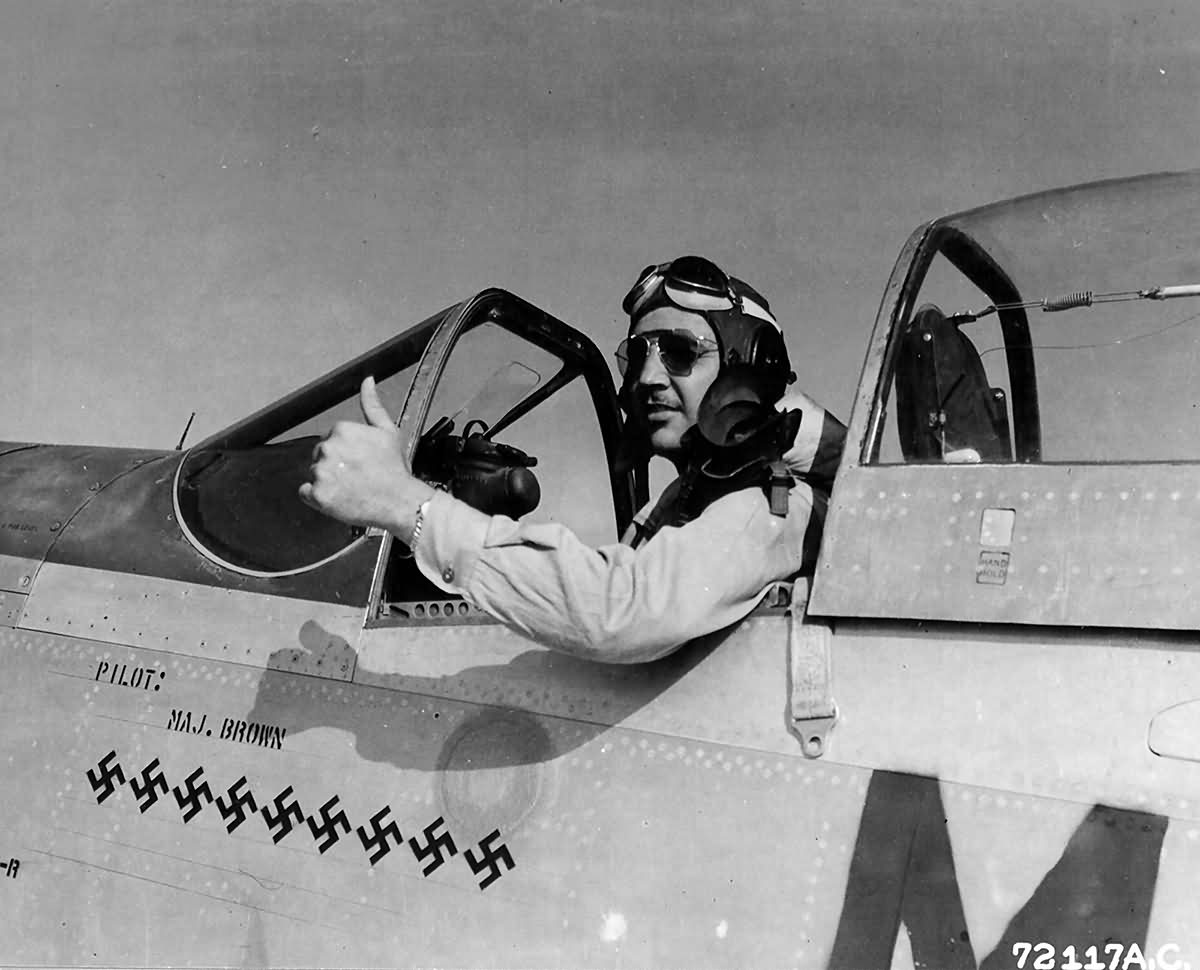 Pilot Maj Samuel Brown of the 309th FS 31st Fighter Group In P-51D Mustang 44-13464 Coded MX-A