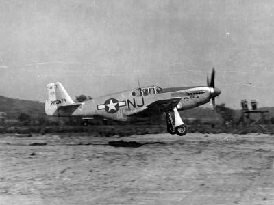 F-6C Mustang 42-103578 „Val Gal II” code NJ of the 111th TRS Is Flown By Lt Stanley F Fierstein