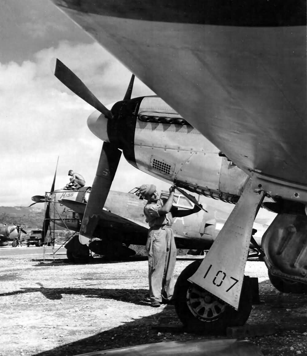 P-51D Mustang 107 of the 78th FS 47th FS 15th FG Saipan February 1945
