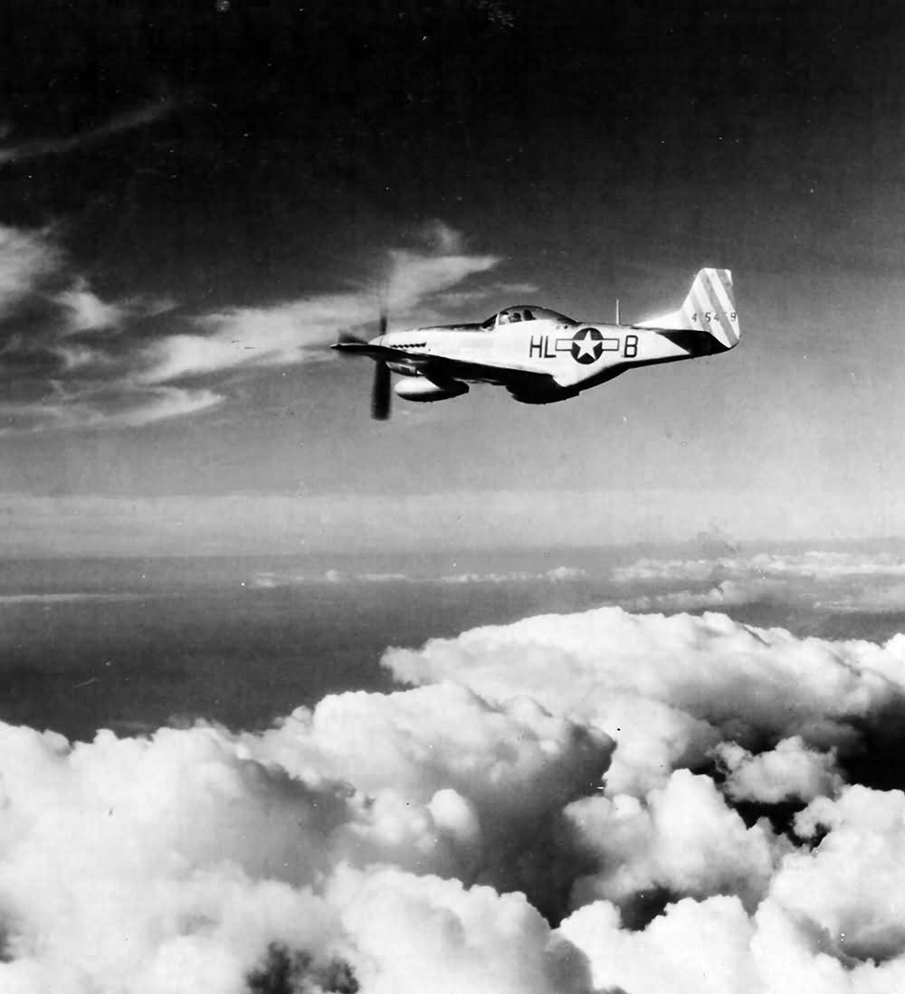 P-51D Mustang 44-15459 code HL-B of the 308th FS 31st Fighter Group, pilot Capt John Voll