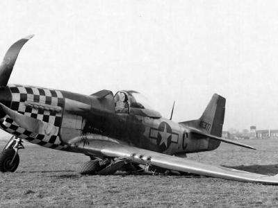 P-51D Mustang 44-63177 of the 82nd FS 78th Fighter Group, code MX-C, 4 January 1945 Pilot Flt Off Melvin Hoffman