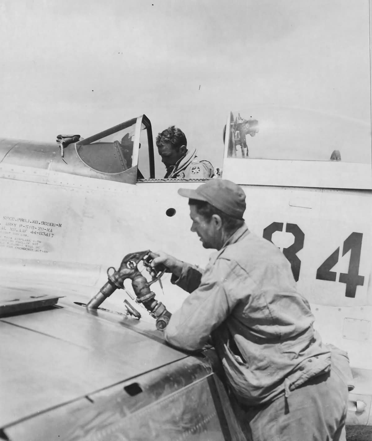 P-51D Mustang 44-63417 of the 45th FS 15th Fighter Group, pilot Cpt Bridge, March 1945