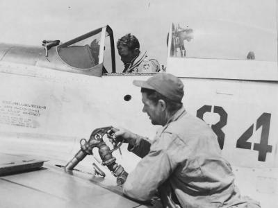 P-51D Mustang 44-63417 of the 45th FS 15th Fighter Group, pilot Cpt Bridge, March 1945