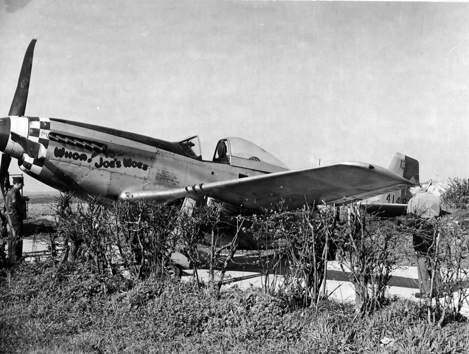P-51D Mustang 44-14890 of the 503rd FS 339th FG Named „Whoa! To Joe’s Woes” Pilot Capt Joseph Farrell