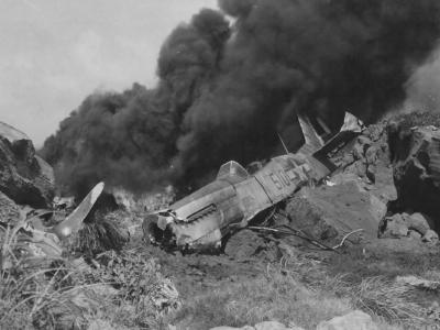 P-51D Mustang 510 wrecked On Iwo Jima
