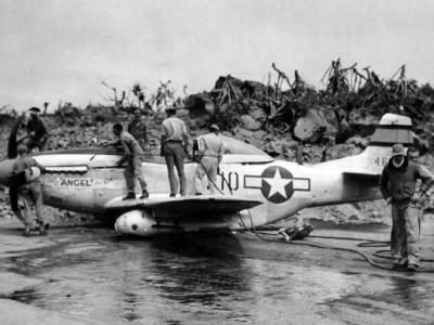 P-51D Mustang Little Angel wrecked On Iwo Jima 1945 2