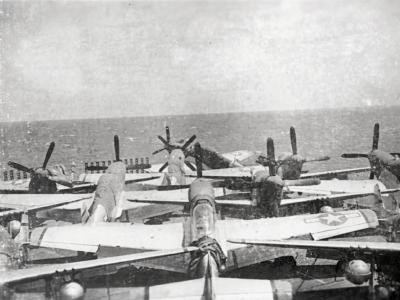 P-51D Mustangs 21st Fighter Group On Escort Carrier