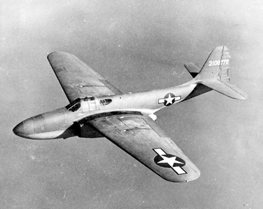 YP-59A Airacomet in a test flight