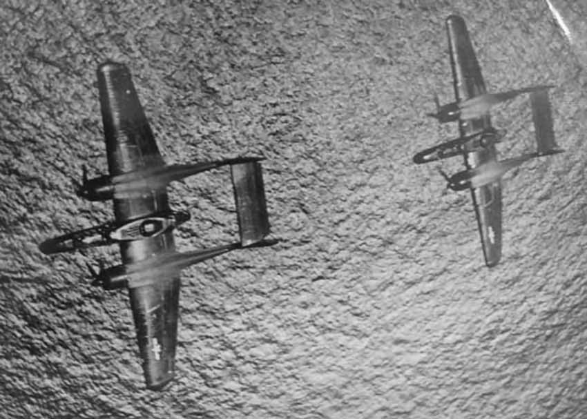 Northrop P-61 in flight during World War II – 7th AF