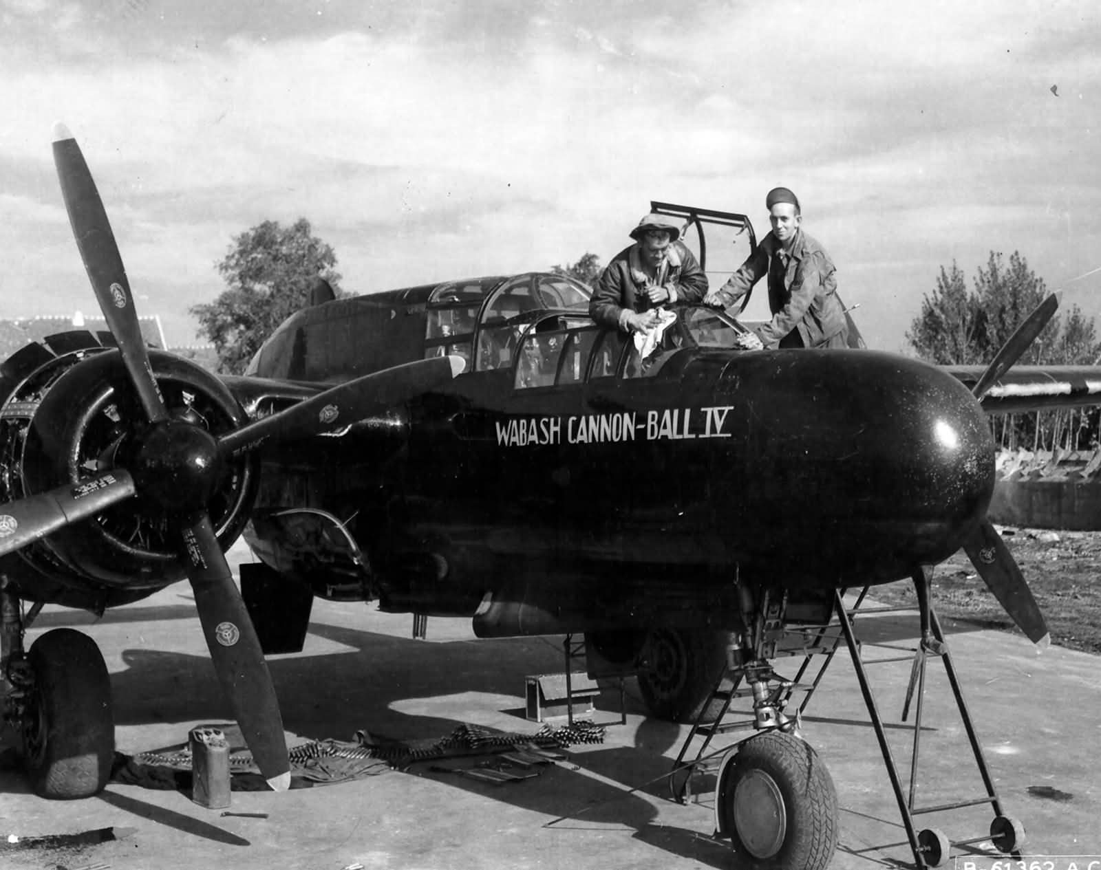 P-61A 42-5580 Wabash Cannon Ball IV of the 425th Night Fighter Squadron France