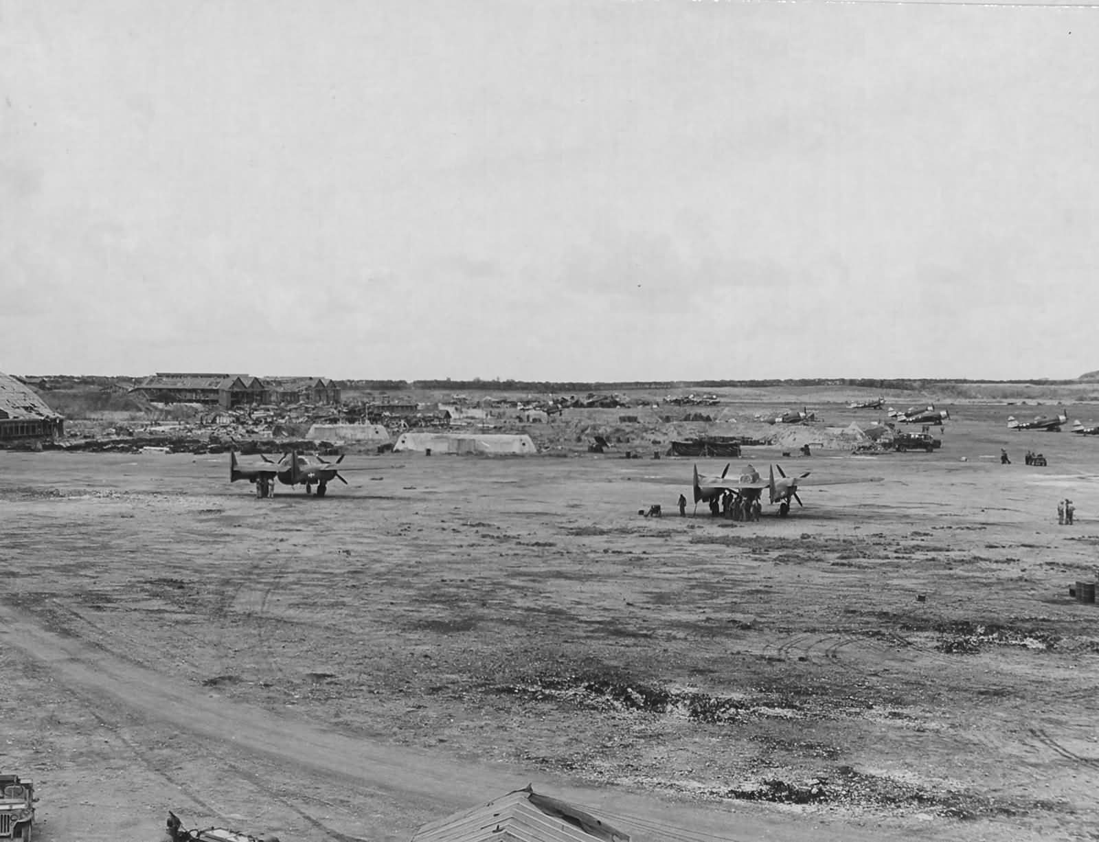 P-61A Black Widow of the 6th NFS and P-47 of the 19th FS 318th FG Saipan