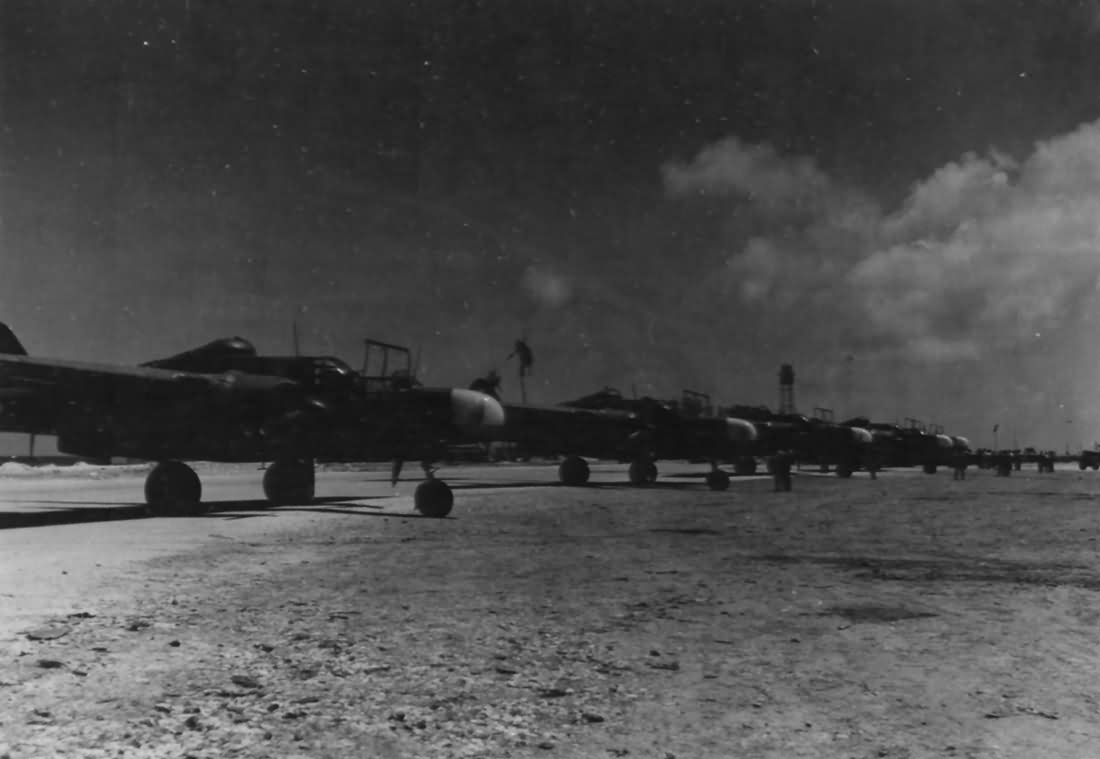 P-61 A of the 6th NFS stop over at Kwajalein en route to Saipan