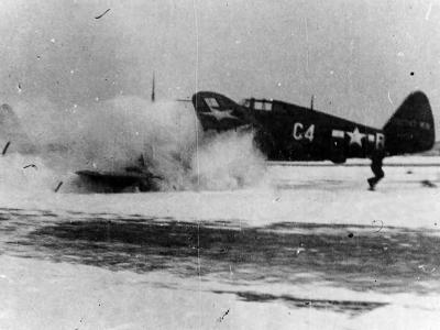 Pilot John Rohde of the 388th FS, 365th FG lost control of his P-47D code C4-B 42-28614 – 24 January 1945 Metz airfield Y-34