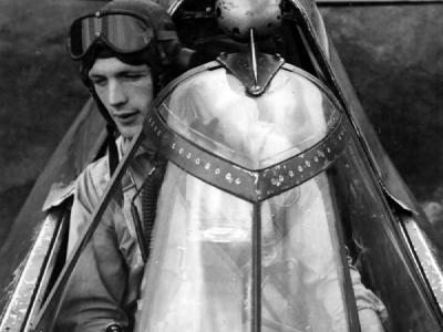 2lt Eugene J Timony from 63rd FS, 56th FG in cockpit of his P-47