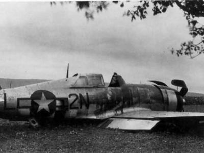 Crashed P-47 Thunderbolt 2N-L of the 50th Fighter Group