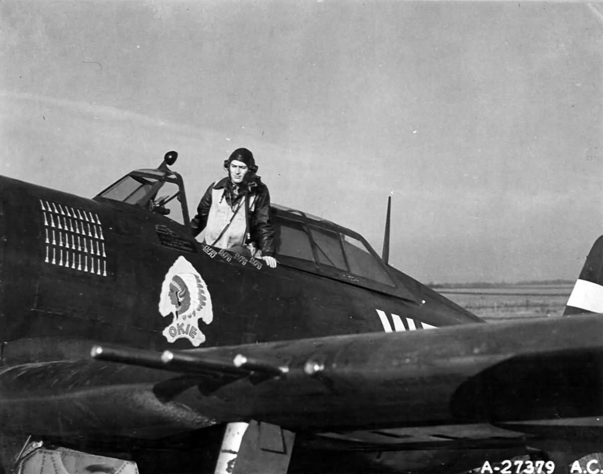 Maj Quince L Brown of the 84th FS 78th FG in the cockpit of P-47D