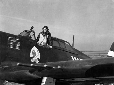 Maj Quince L Brown of the 84th FS 78th FG in the cockpit of P-47D