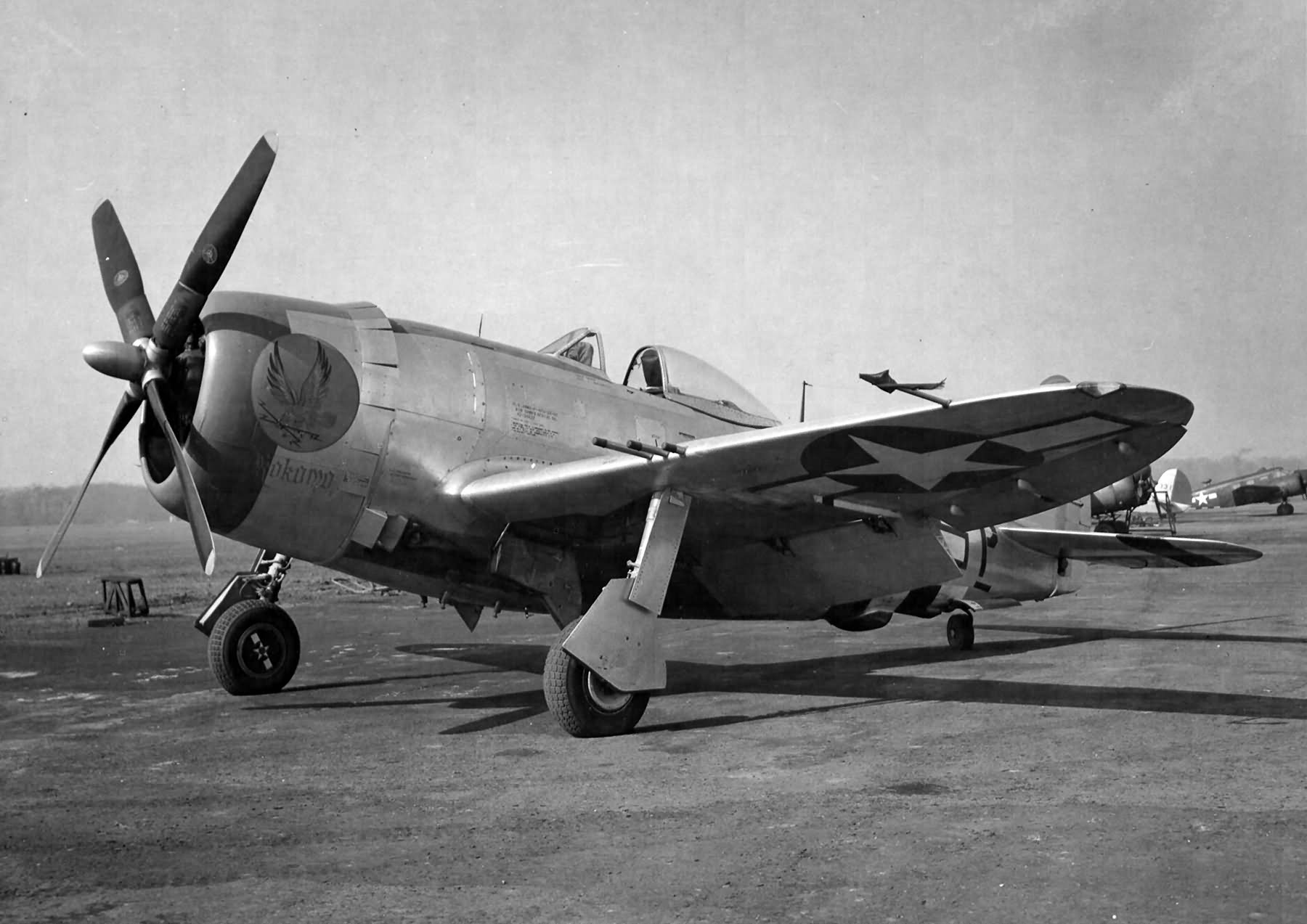 P-47D Thunderbolt 42-26637 „Kokomo” VM-P of the 551st FS. 495th FG, pilot MGEN Kepner