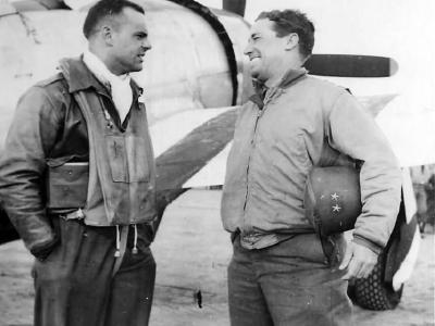 P-47 Thunderbolt 368th Fighter Group Col Frank Perego with Gen Quesada