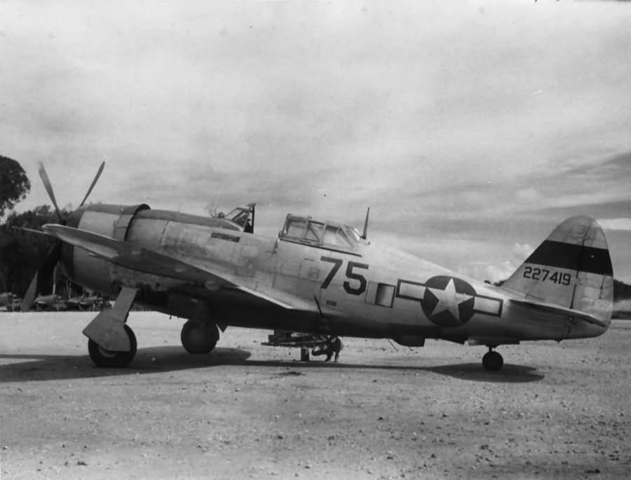 P-47 Thunderbolt black 75 42-27419 of the 80th FG, 90th Fighter Squadron, 10th AF Burma 1944