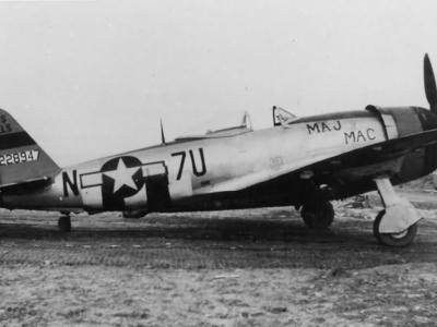 P-47D Thunderbolt 7U-N serial 42-28947 of the 36th FG, 23rd Fighter Squadron