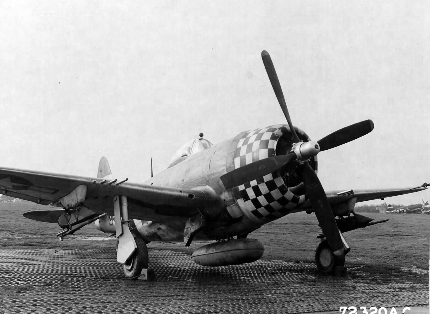P-47 Thunderbolt of the 78th FG with 20 mm guns mounted on the wings – Duxford England 24 October 1944