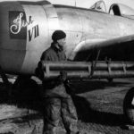 Armorer installs rocket tubes onto a „Tish VII” P-47D W3-F from 313th FS, 50th FG