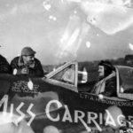 CAPT Amos Bomberger II of the 361st FS, 356th FG in the cockpit of his P-47D 42-26649 „Miss Carriage”