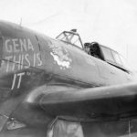 Col Mason of the 352nd Fighter Group in the cockpit of his P-47 nicknamed „Gena This Is It”