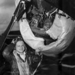 Lt Morehouse of 375th FS poses by his Damaged P-47C 41-6528 E2-I – April 9th 1944