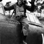 Lt Virgil Meroney of the 487th FS, 352nd Fighter Group in the cockpit of his P-47D Thunderbolt 42-8473 HO-V