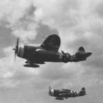 P-47 Thunderbolts 42-75855 and 42-75228 of the 5th Emergency Rescue Squadron in flight