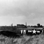 crashed P-47 Thunderbolt code VM-J 41-6237 of the 551st FTS, 495th FTG
