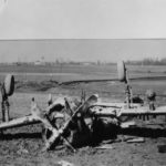 wreck of a P-47 Thunderbolt that crashed on take off
