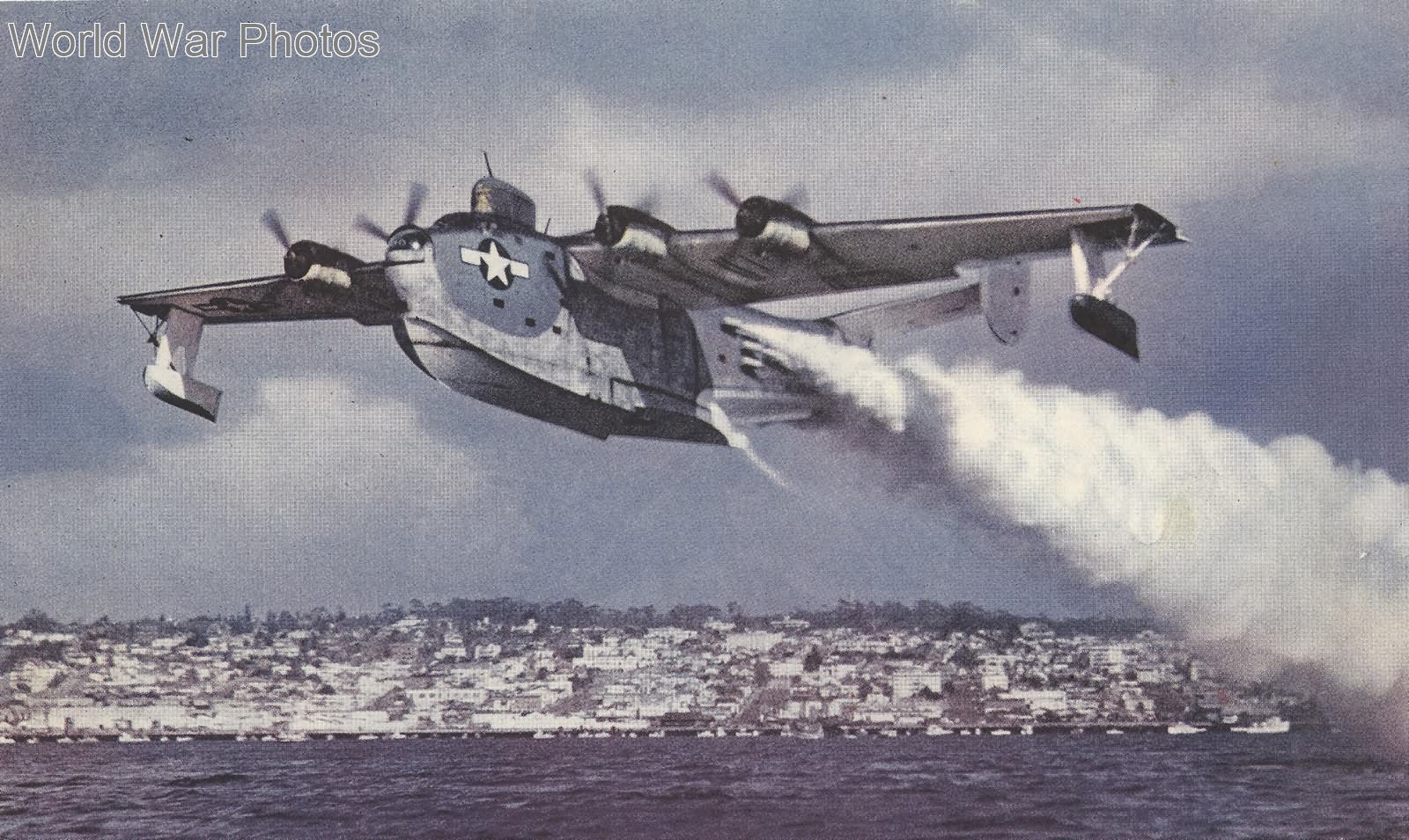 PB2Y-5 Coronado making a jet assisted take at San Diego