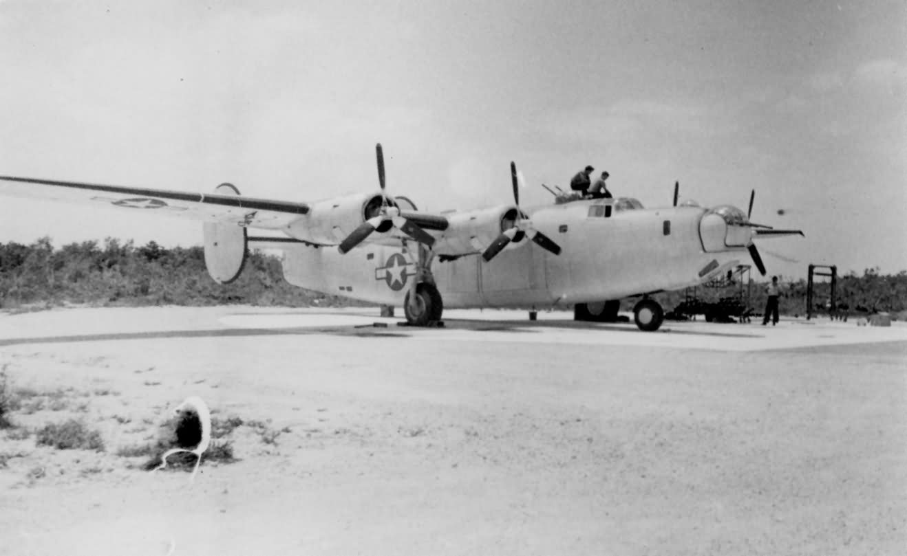 PB4Y-1 Liberator parked on Island