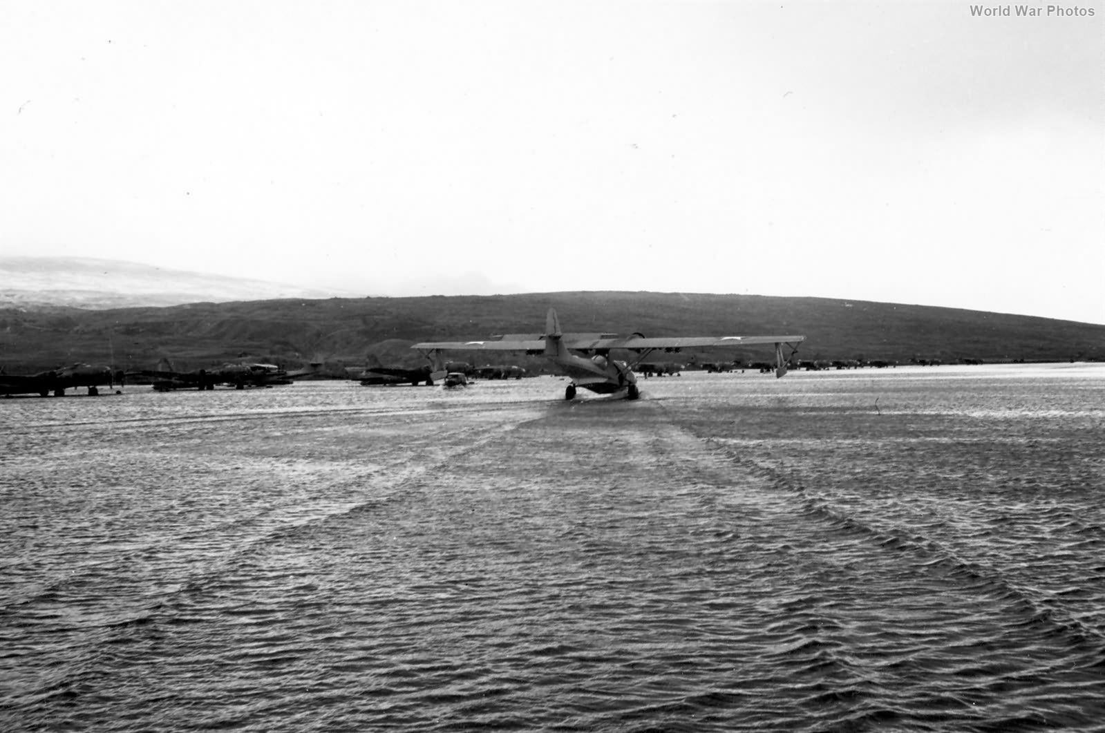PBY-5A of the FAW-4 at flooded Adak Island fall 1942
