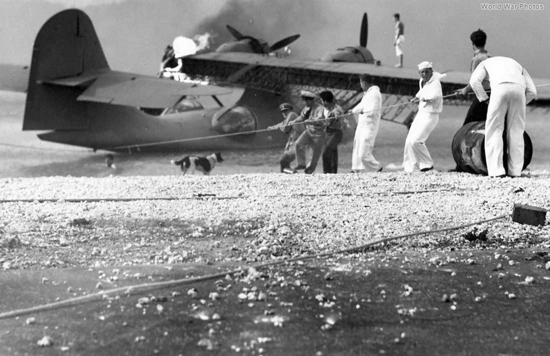 Burning Catalina Pearl Harbor Attack