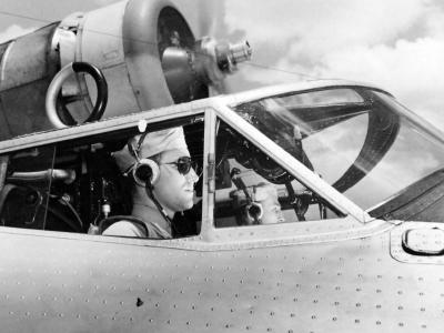 Pilots in cockpit of PBY, NAS Jacksonville June 5 1942 2
