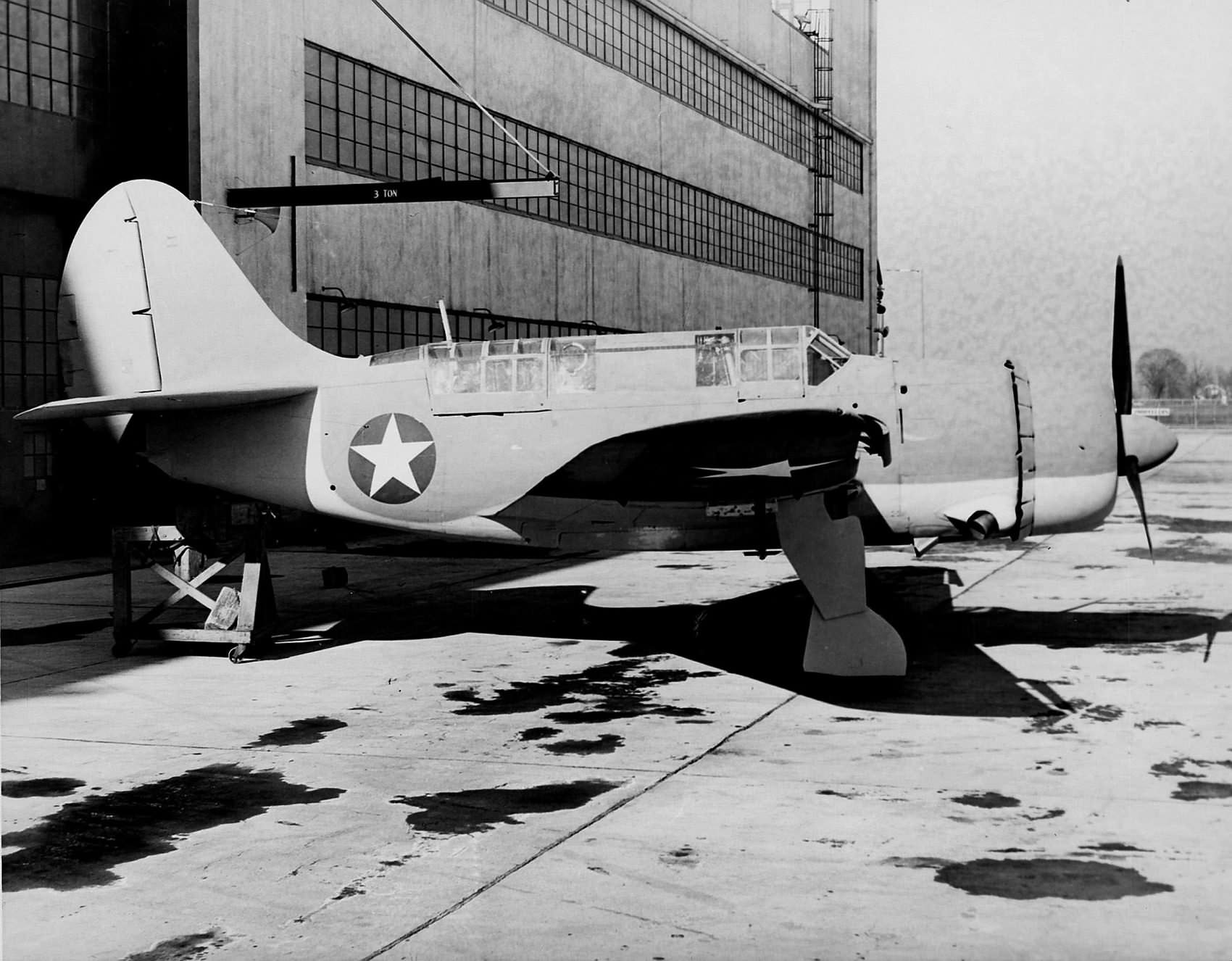 Curtiss SB2C-1 Helldiver on the ground probably at the Curtiss Wright factory in Buffalo 11 January 1943