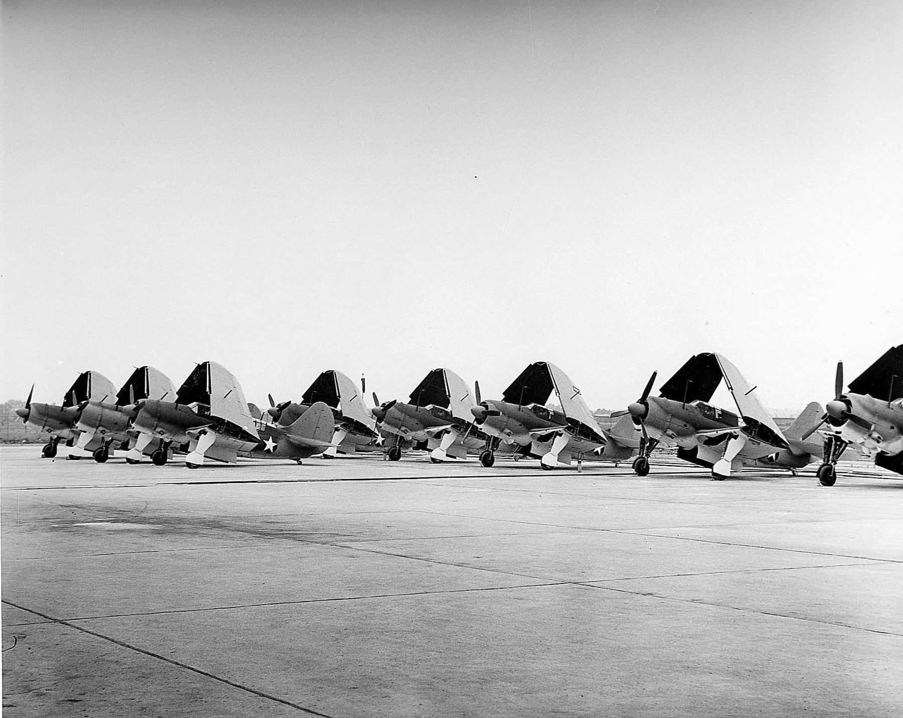 Curtiss SB2C Helldivers at St. Louis Missouri ready for delivery in June 1943