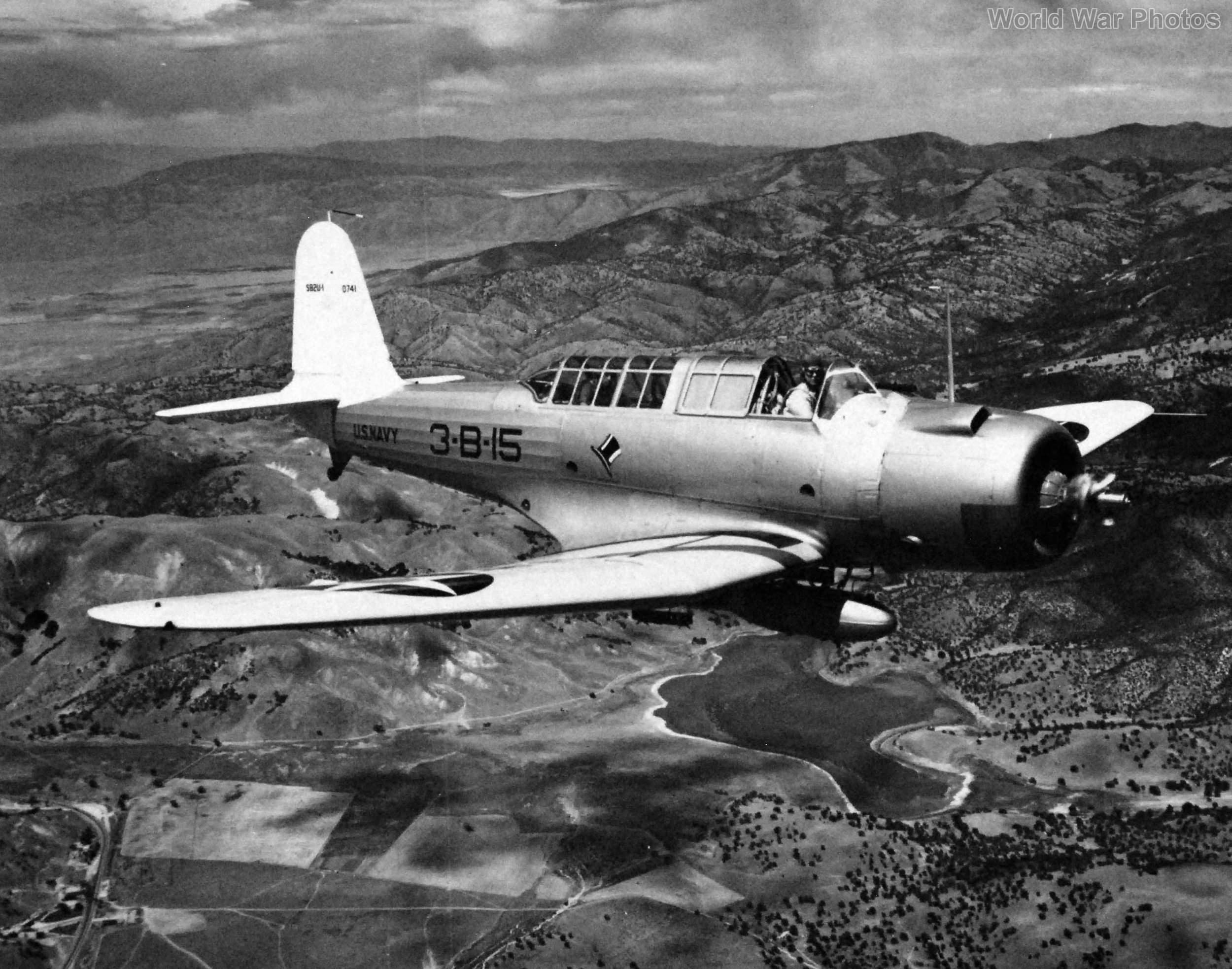 SB2U-1 0741 VB-3 over San Joaquin Valley