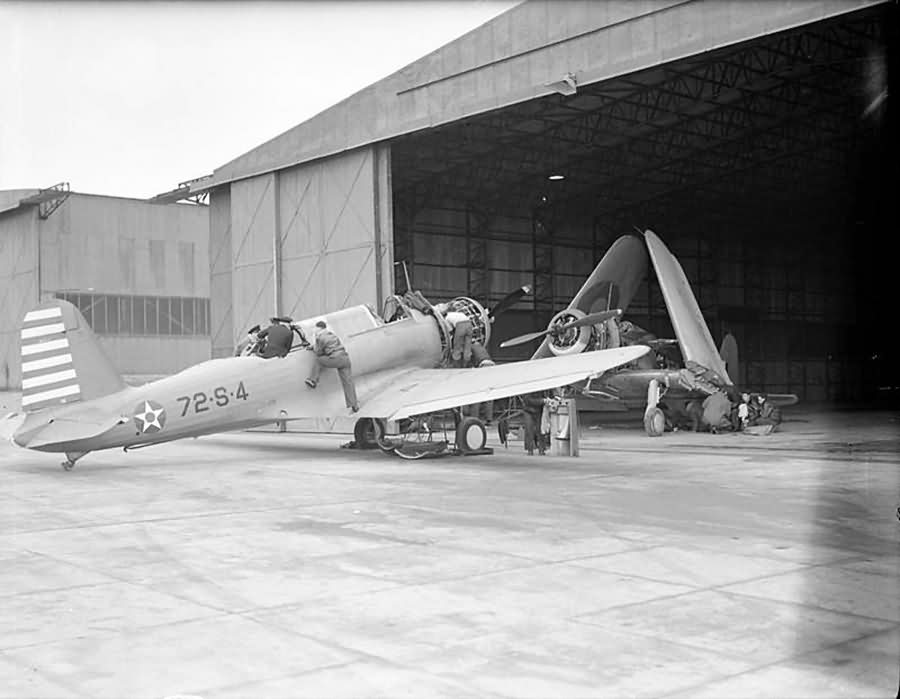SB2U Vindicator code 72-S-4 of VS-72 England April 1942