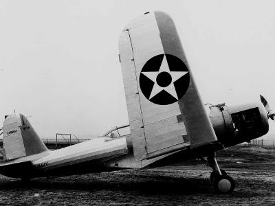 XSB2U-1 Vindicator prototype with wings folded on January 2 1936
