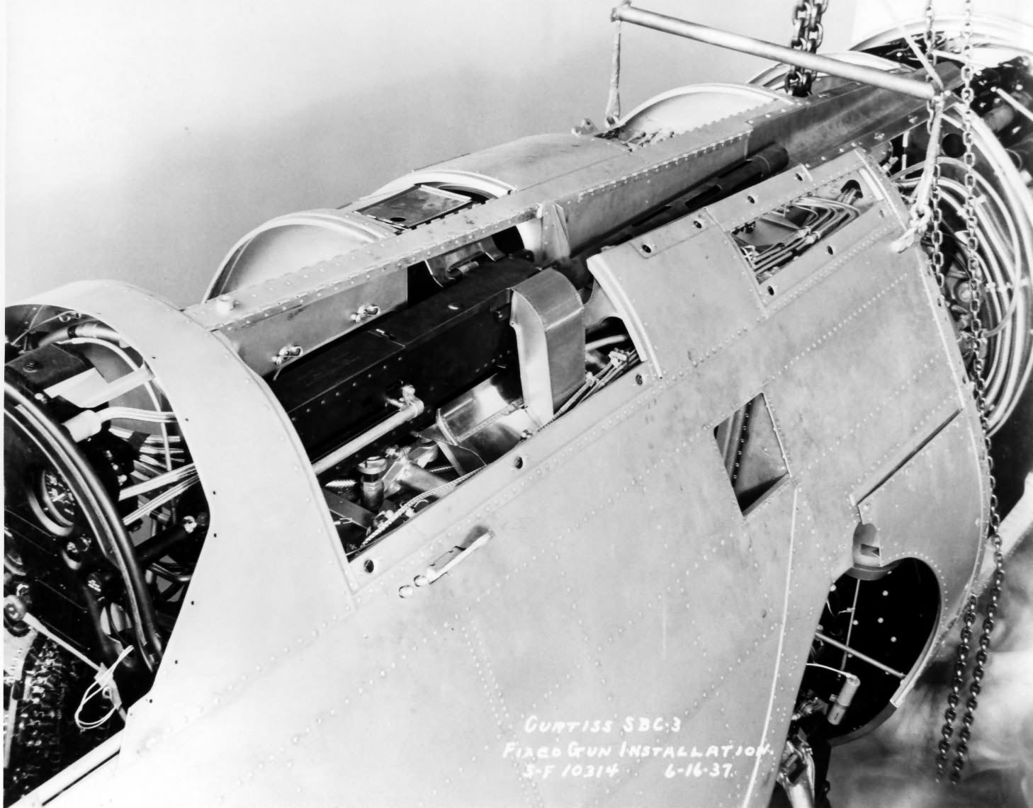 SBC-3 Helldiver fixed gun installation